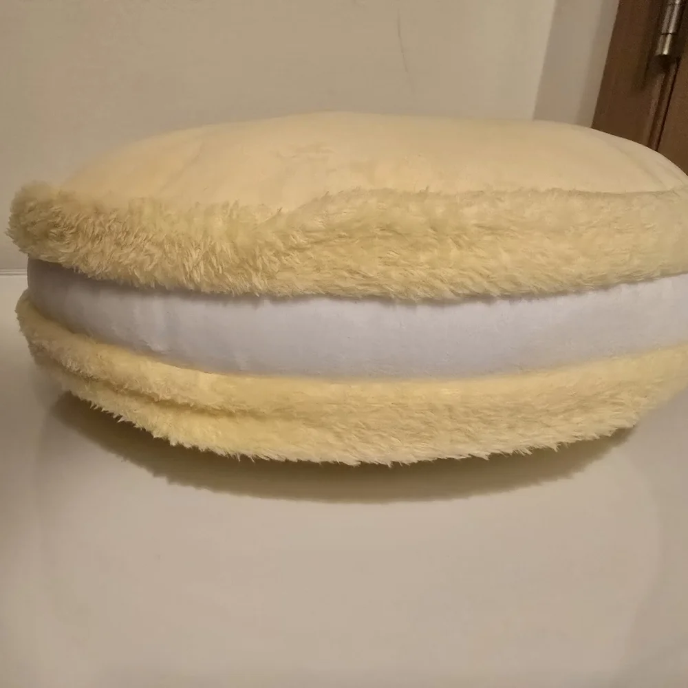 NWT Ashland Yellow and White French Macaron Soft Plush Pillow